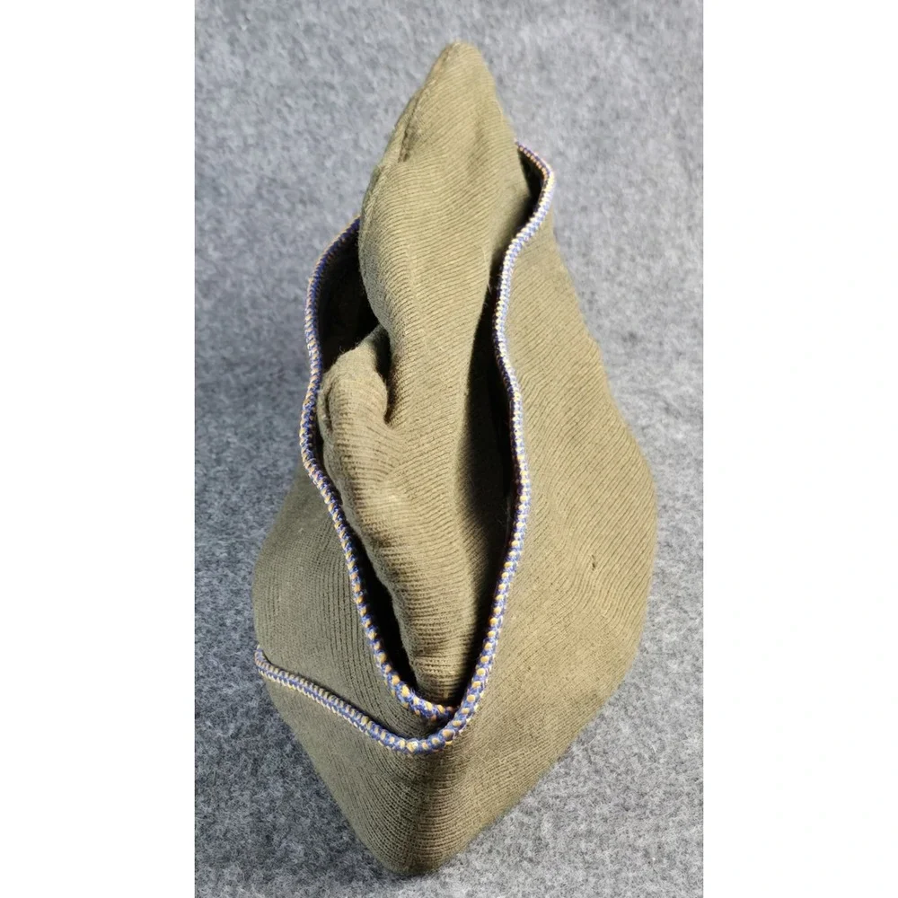 Vintage Men's Poly/Wool Green Cap Hat size 7 1/8 Uniform‎ Military